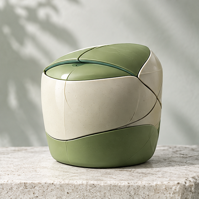 GEXLOMY Compact Leaf Design Desktop Trash Can - Clean Product Shot